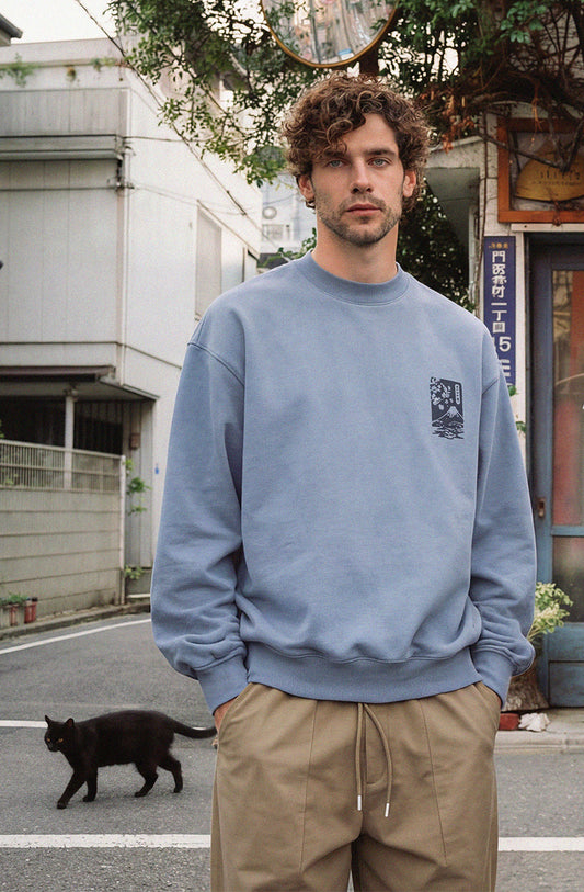 CREW WASHED SPIRIT OF JAPAN RAIN