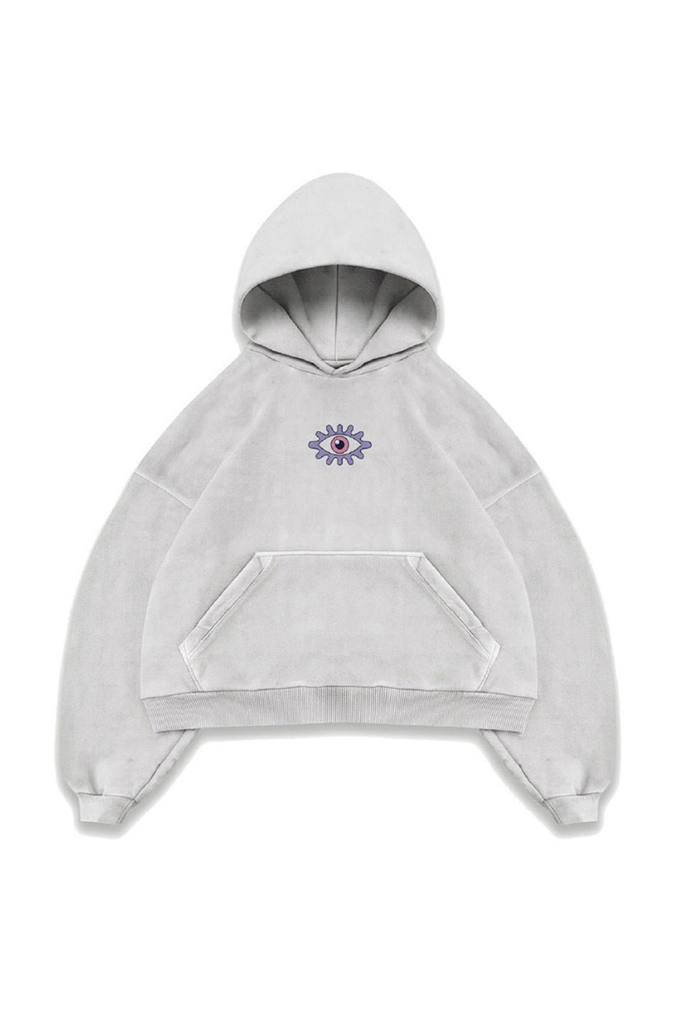 HOODIE CROPPED NOTHING IS REAL WASHED NIMBUS