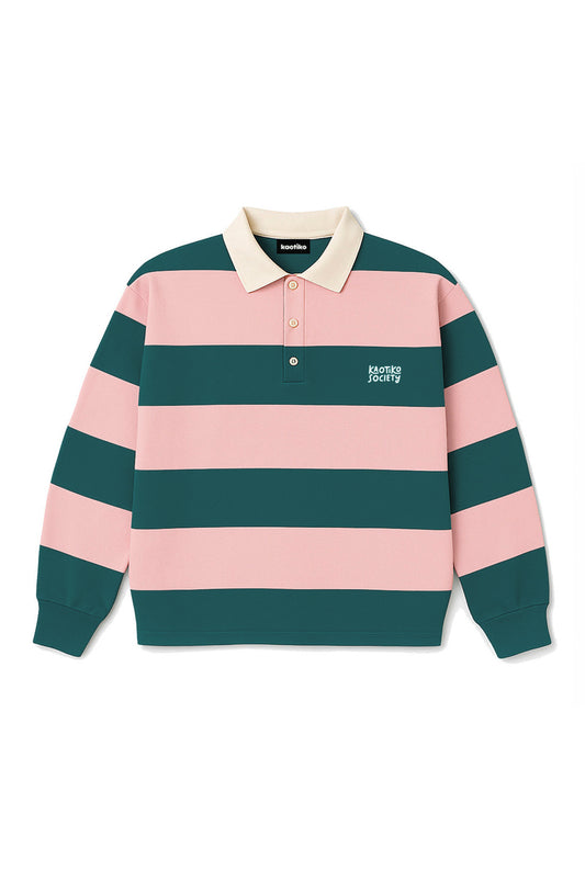 SLOW DOWN AND CHILL STRIPED POLO SHIRT