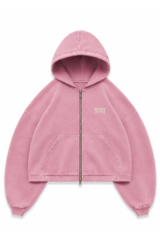 HOODIE JACKET HEART WASHED