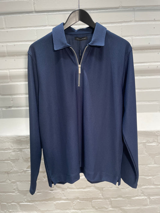 ALONZO L/S ZIP POLO