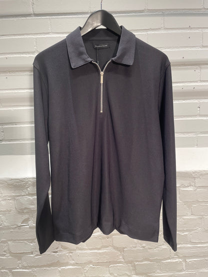 ALONZO L/S ZIP POLO