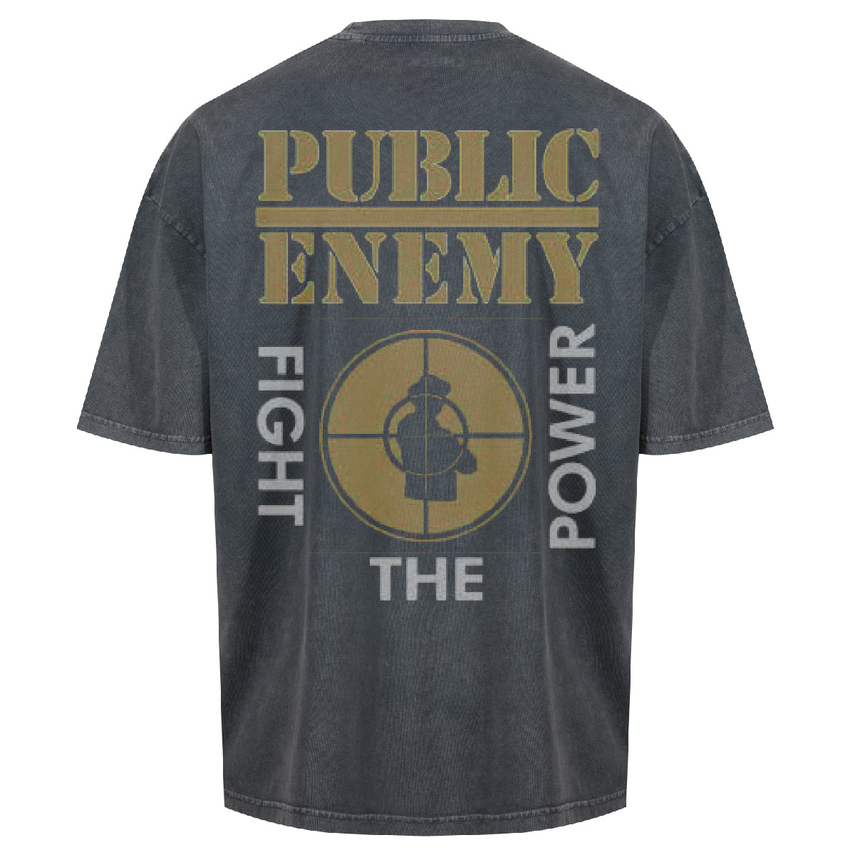 Public Enemy Fight The Power Washed Black Oversized